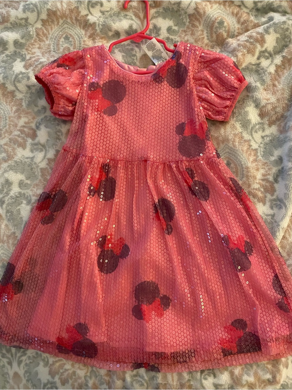 Girls' Pink Sequin Minnie Mouse Dress 5T